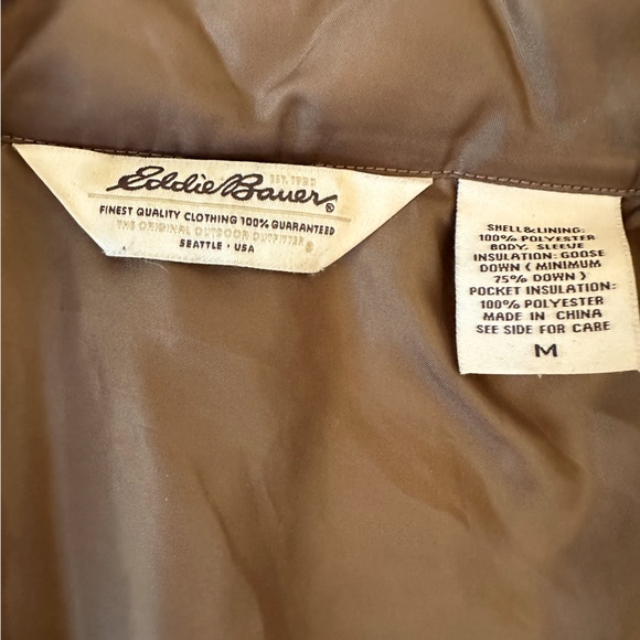 Eddie Bauer Goose Down Jacket- Blue Navy Eddie Bauer Jacket Size Medium - Picture 3 of 4